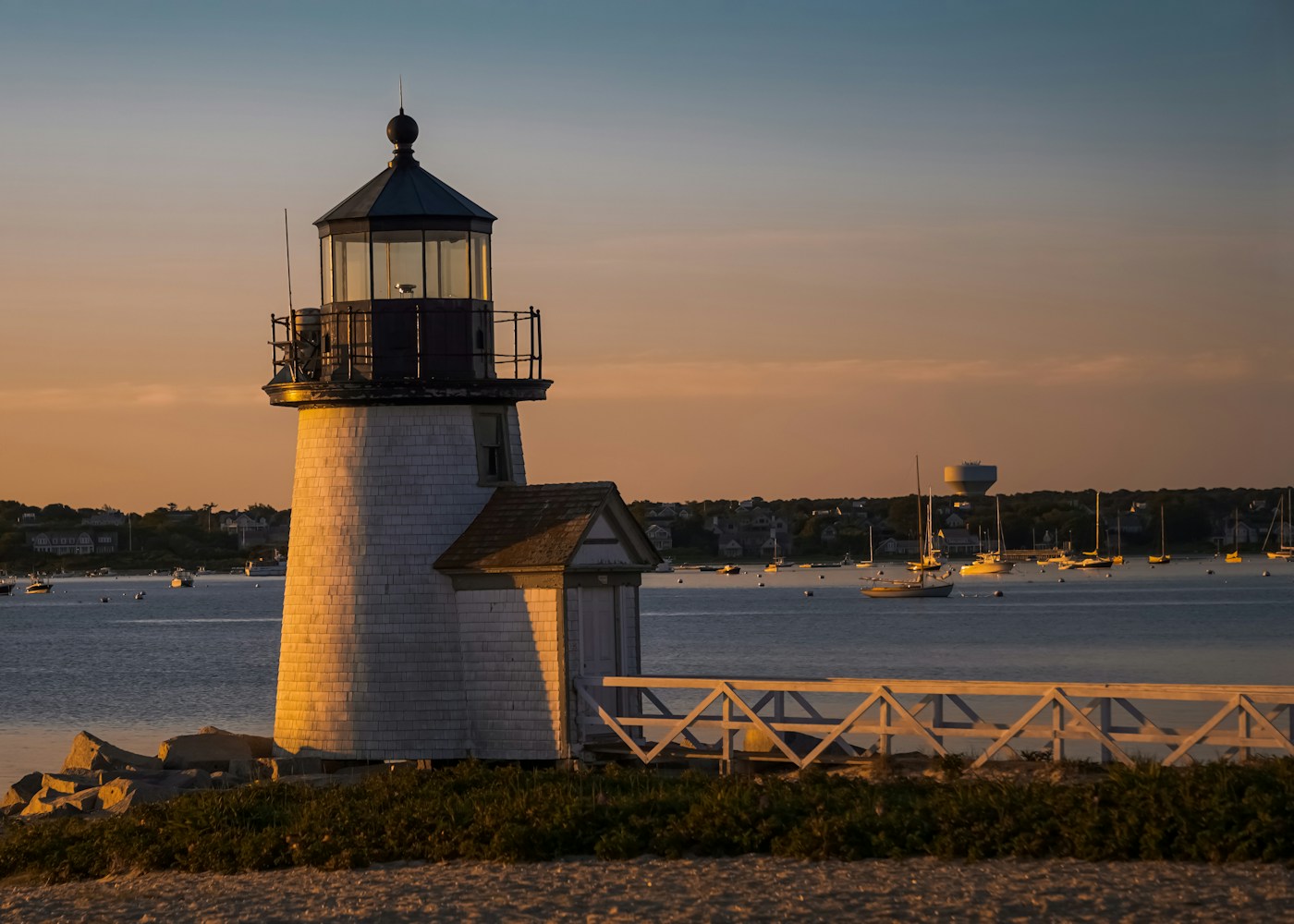 Martha's Vineyard lighthouse and harbor